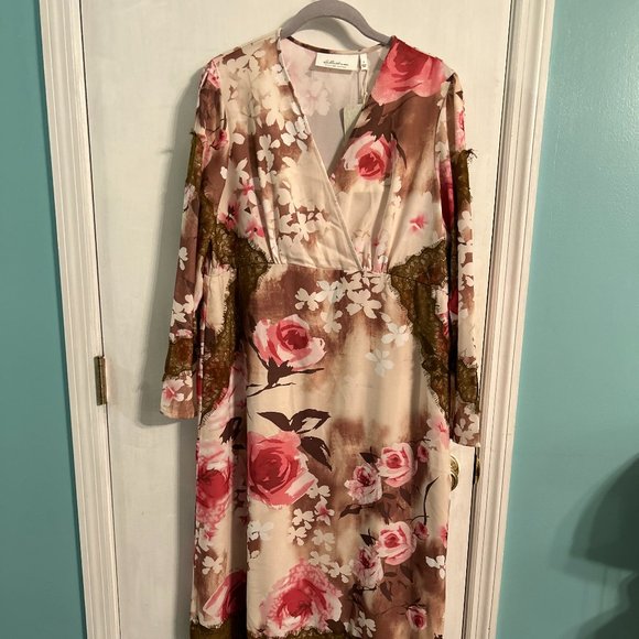 NWT LaBellum by Hillary Scott Lace Maxi Dress Lightweight Woven Floral, Size 12 - Picture 3 of 9